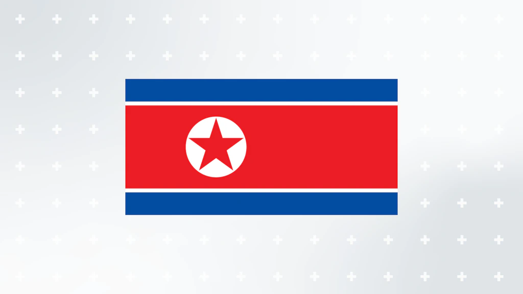 Flagge von der Demokratischen Volksrepublik Korea